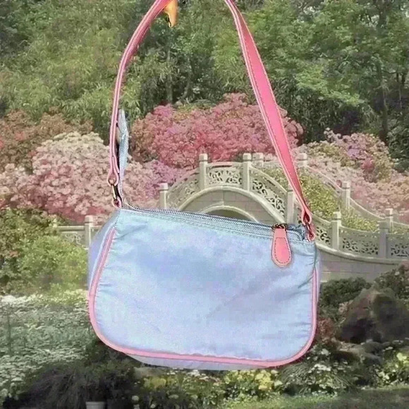 Y2k 90s  Baby Blue/Pink Mini Shoulder Bag - Picture 4 of 8